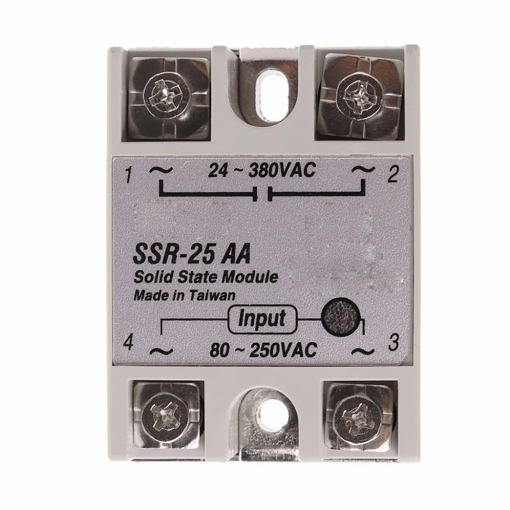 

Solid State Relay Module SSR-25 AA 25A 250V 80-250V AC Input 24-380V AC Output