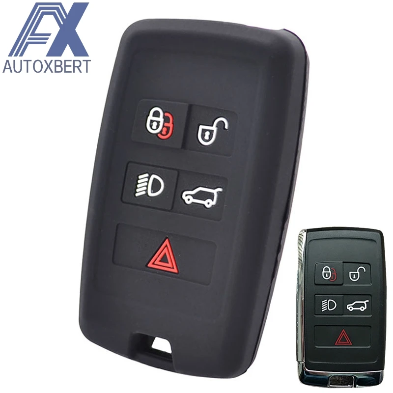 

AX Silicone Remote Key Case Fob Shell Cover Skin 2018 2019 For Range Rover Velar For Land Rover Discovery 5 For Jaguar E-Pace
