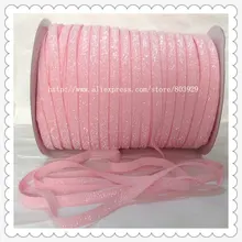 (50 jardas/lote) Não-stretch 1.5 “Fosco Luz Pink Ribbon Glitter