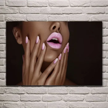 

Retouch Beauty sexy girl lips fasion portrait fabric poster living room home wall decorative canvas silk art print SS20