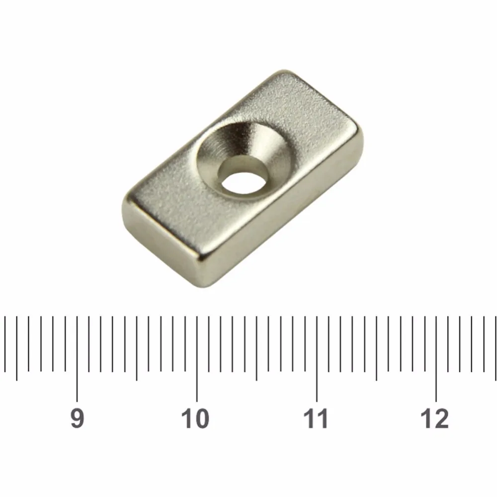 ОМО Magnetics 10 шт. 20 мм x 10 мм x 6 мм отверстие 3 мм N35 Класс сильный магнит Редкие земли неодимовые магниты