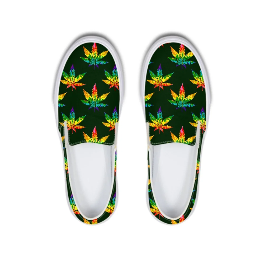 

Gold Weed Skull 3D Slip On Flat Shoes For Women Teenage Girls Rubber Lazy Shoes Platform Sneakers Shoes Autumn Ladies Loafers