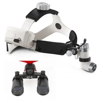 

Medical Binocular Loupe 4.0/5.0/6.0X Magnifier Dental Surgical Loupe+3W LED Medical Headlight Headlamp 2 Battery