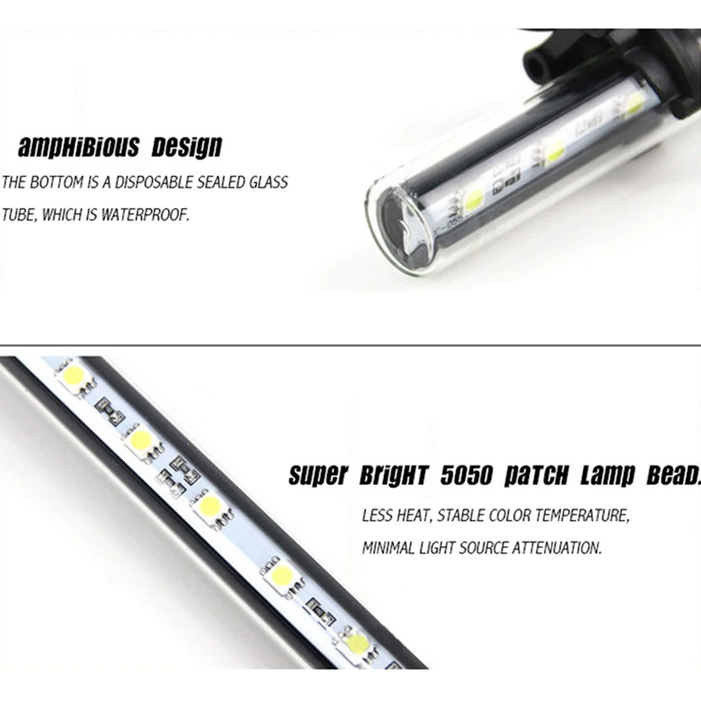 Аквариум для рыбок 9/12/15/21 Светодиодный светильник синий/белый 18/28/38/48 см бар цветная(RGB) подводная дистанционного Водонепроницаемый лампа на прищепке Декор штепсельная вилка стандарта США