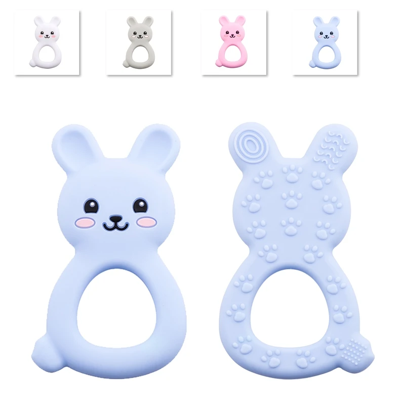 Let's make Silicone Teethers Food Grade DIY 5 pcs Baby Shower Gift Birth Cartoon Rabbit Teether For Teeth Baby Product Teething