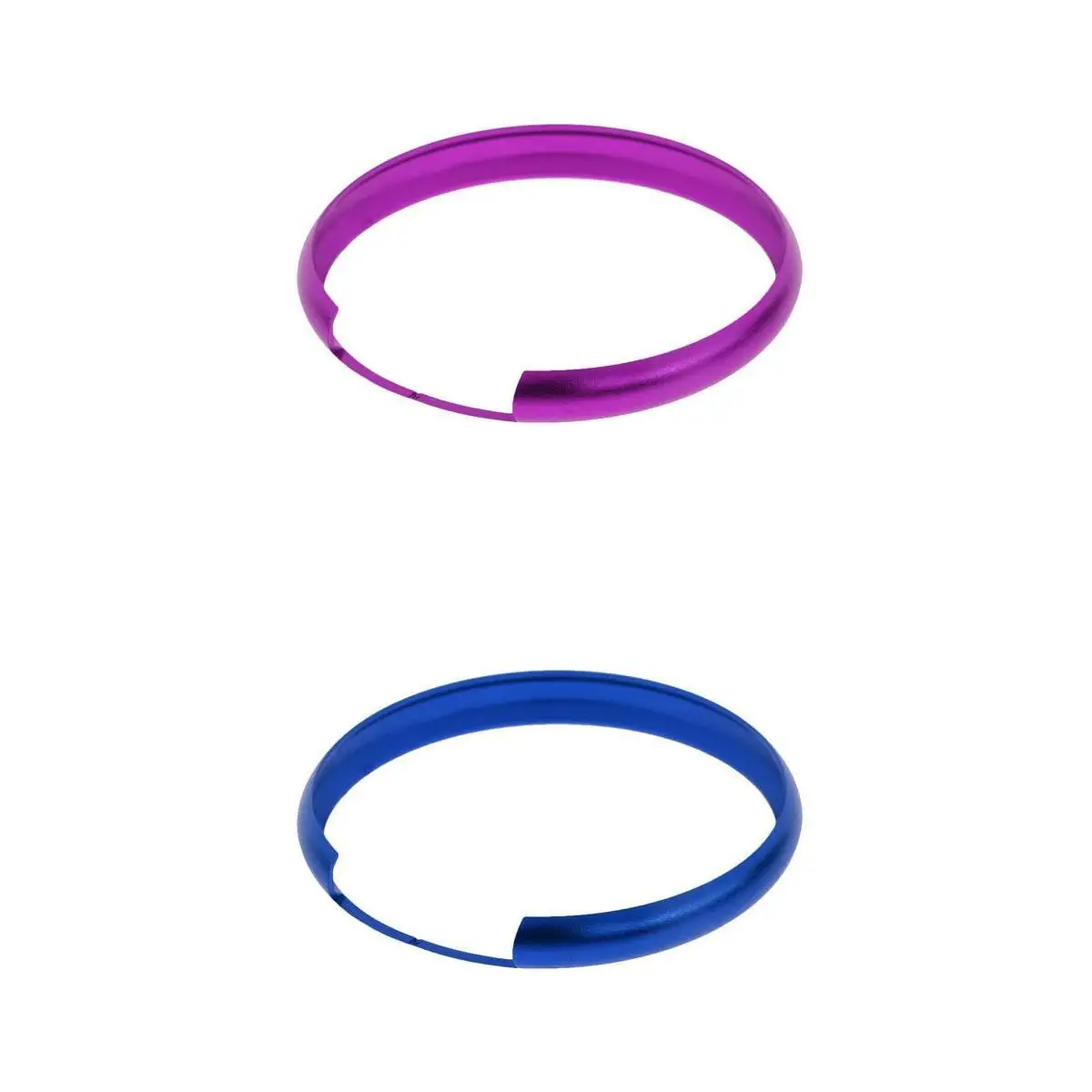 High quality SET OF 2 Blue/Purple Alumnium Smart Key Fob Ring Rim Trim Cover Replacement For Mini Cooper
