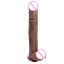 Suction Cup Dildo Lifelike Soft Liquid Silicone Dildo Male Artificial Penis Female Masturbator Adult Sex Toys Condoms For Wome