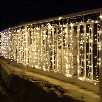 

Christmas Garland 220V 6*1M 240LED Curtain Icicle String Light Indoor Drop Party Garden Stage Handrail Indoor Decorative Light