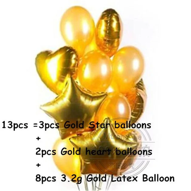 11 шт. 12 дюймов золотые конфетти жемчужные черные латексные шары с 18 дюймовыми золотыми звездами для свадьбы, дня рождения, вечеринки, Декор, надувные воздушные шары - Цвет: Серебристый