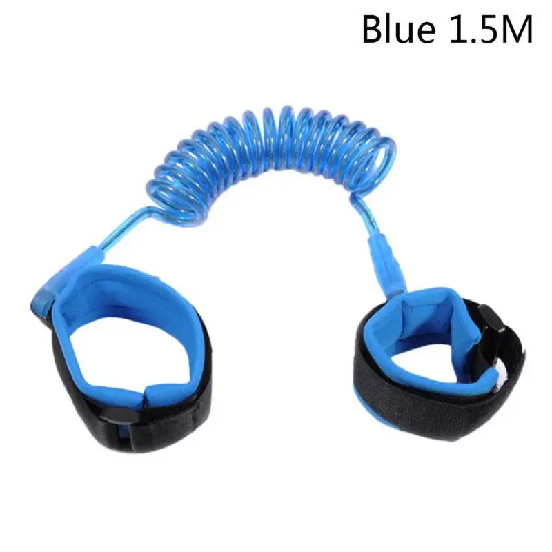 Anti Lost Wrist Link Wristband Baby Safety Strap Kids Toddler Belt Walking Rope PU Link Adjustable Harness Hand Ring Children - Цвет: 1.5 m Blue