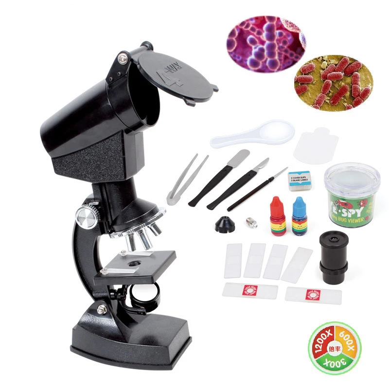 

EYESHOT New Arrival 11.11 300x 600x 1200x 180 Degree Refractor Microscope Projector Set and Case for Kids Educational Gifts