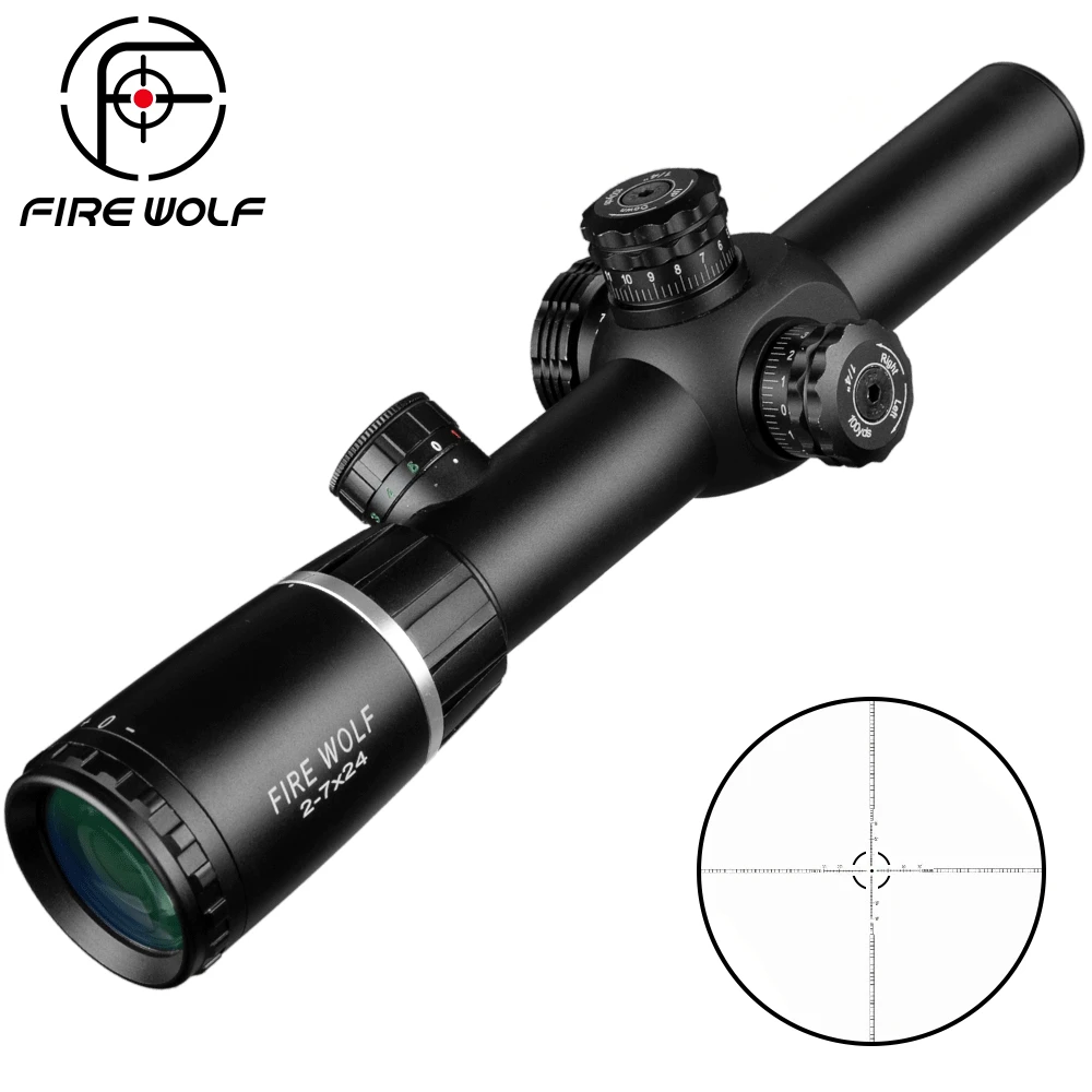 2-7X24 جديد Riflescopes بندقية صيد نطاق w/يتصاعد شحن مجاني 2-7X24 جديد Riflescopes بندقية صيد نطاق w/يتصاعد شحن مجاني
