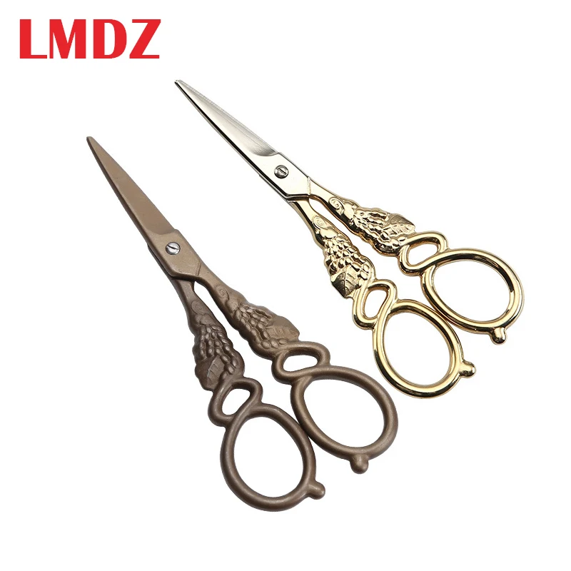 

LMDZ European Retro Sewing Scissors Vintage Craft Sewing Gold Antique scissor stitch Tailor scissors DIY handicraft Cutting Tool
