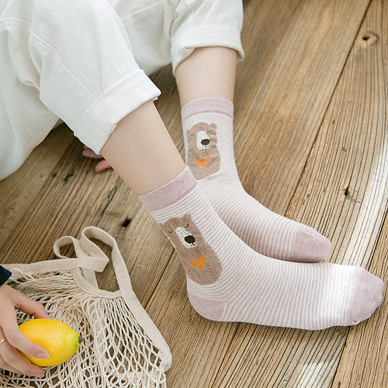 Зимние новые женские одноцветные носки удобные милые японские Носки с рисунком из перьев женские хлопковые носки без пятки