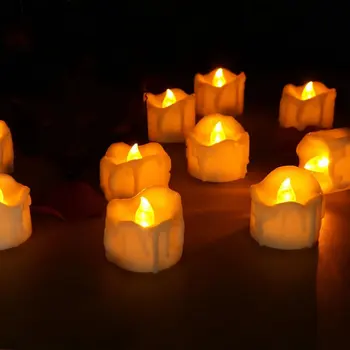 

36PCs Flickering Flameless LED Tea Light dipped Wax Dripped tear Battery Operate Candle lamp f/Wedding Xmas Home Party bar decor