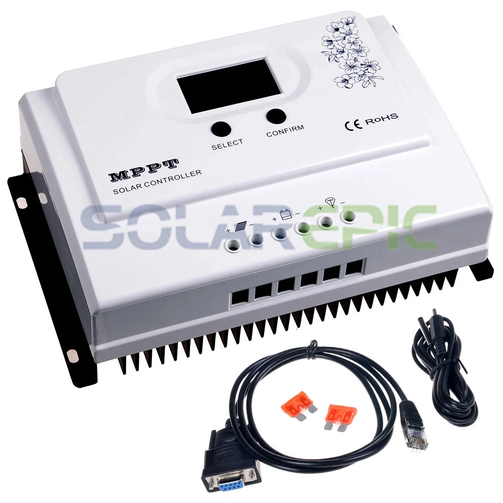 

50A MPPT Solar Charge Controller 12V/24V DC Auto With LCD Display Solar Pancel Controller USB 5V/3A Output Max PV Input 150V