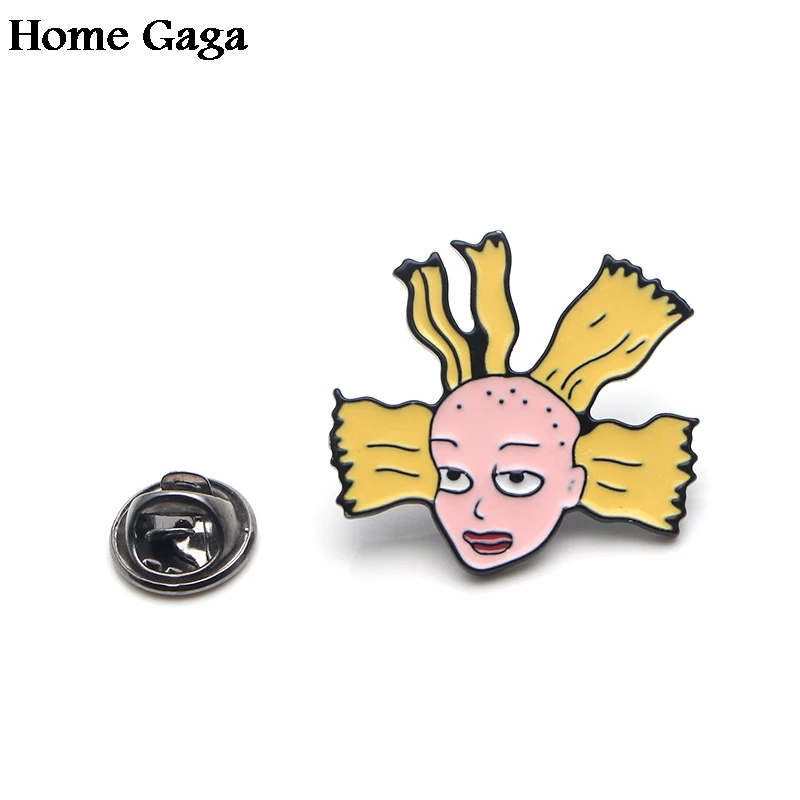 Homegaga мультфильм Забавная девушка цинк галстук смешные булавки броши для рюкзака