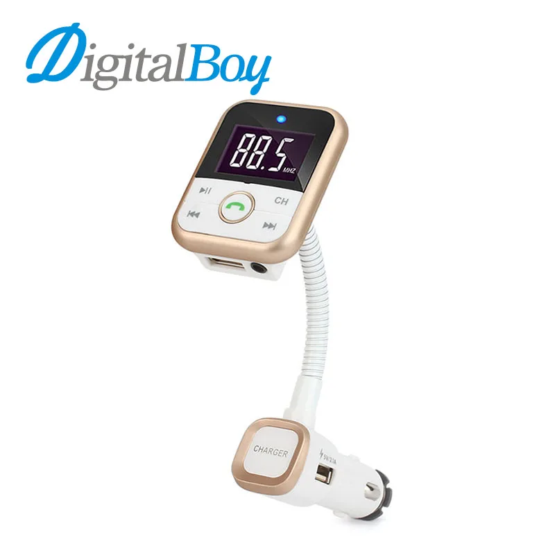 

Digitalboy New Bluetooth Handsfree Car FM Transmitter Modulator Dual USB Car Charger Car MP3 Player Support USB SD TF Card Music