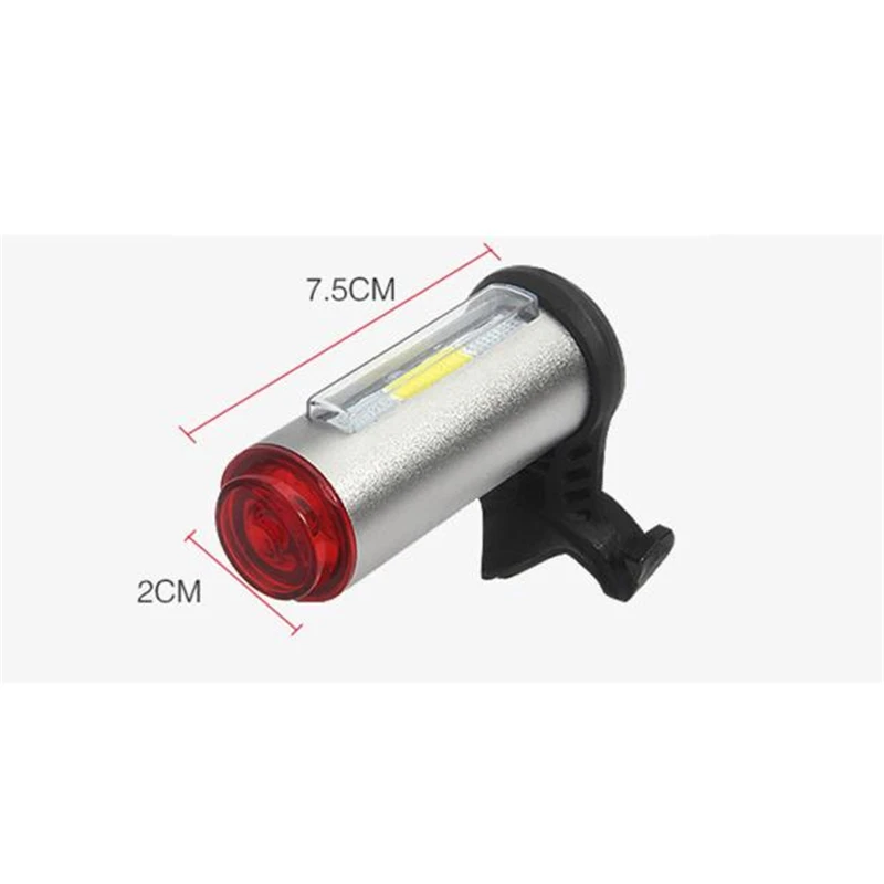 Best New Bicycle Light LED USB Charging Rear Tail Warning Safety Light Lamp 7 Modes Silver High Brightness LED bisiklet lamba #070 3