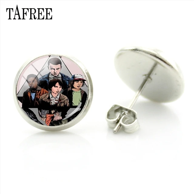 TAFREE Fashion Jewelry American Thriller TV Series Stranger Things Sliver Stud Earrings Women Party Decorations Earrings QF118 QF138
