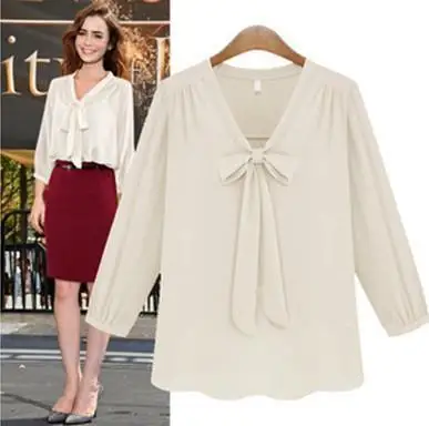 New Arrivals Women Blouses Romantic Ribbon Blouse Long