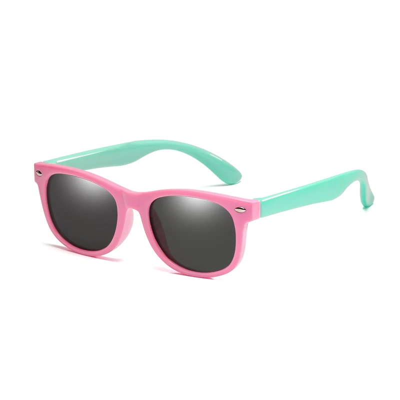 Длинные детские солнцезащитные очки, поляризационные солнцезащитные очки для мальчиков и девочек, детские очки UV400, детские очки, Gafas Infantil - Цвет линз: pink light green