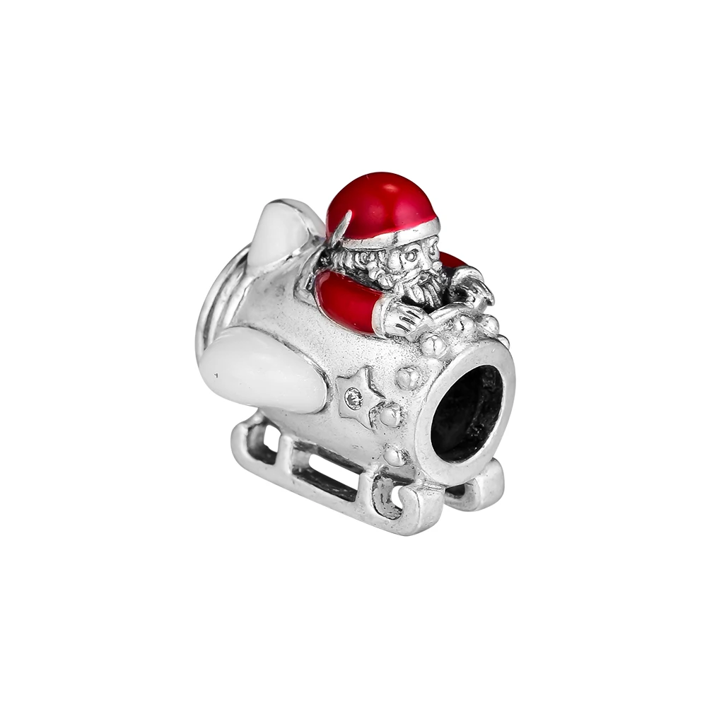 

CKK Silver 925 Jewelry Santa in Space Charm Beads Fits Original Bracelets and Bangle Sterling Silver Making
