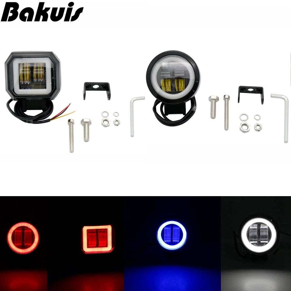 

1 Pcs 3inch 20W LED Work Lights Portable Spotlights Angel Eyes Driving Pods Offroad Car Boat LED Bar Light Motorcycle ATV 6500K