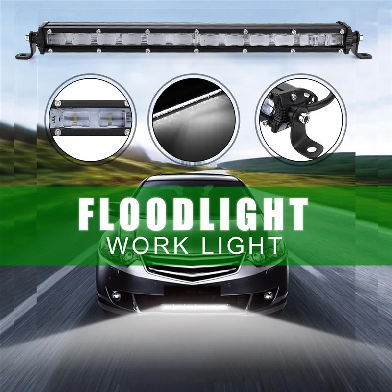 

36W 16200LM 13inch 12LED LED Flood/Spot Lamp Driving Offroad Work Light Bar for SUV Hunting Fishing Boating IP67 9-32V DC