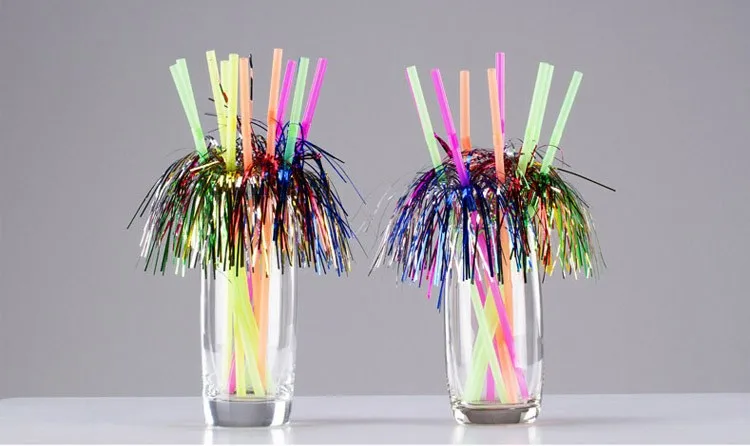 Creative Fireworks Color Drinking Straw Diy Art Juice Milk Pp