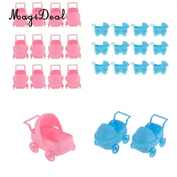 

MagiDeal 12pcs/Set Plastic Baby Carriage Baby Shower Party Favor Table Decorations Pink/Blue