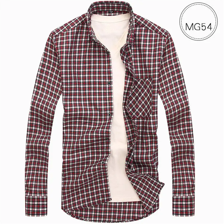 Мужская рубашка в клетку Flanne, весна-осень, Повседневная рубашка с длинным рукавом, мягкая, комфортная, облегающая, стильная, брендовая мужская одежда YN10355