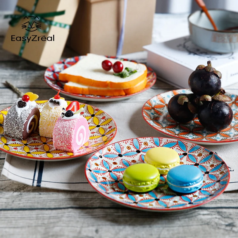 EasyZreal 8inch Ceramics Plates Dish Creative Fruit Western Food Dish