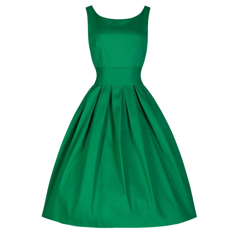 Ostrich, новинка, женское модное летнее платье, винтажный стиль, для женщин, 50-х, Свинг, Ретро стиль, для домохозяек, вечерние платья D0435 - Цвет: Зеленый
