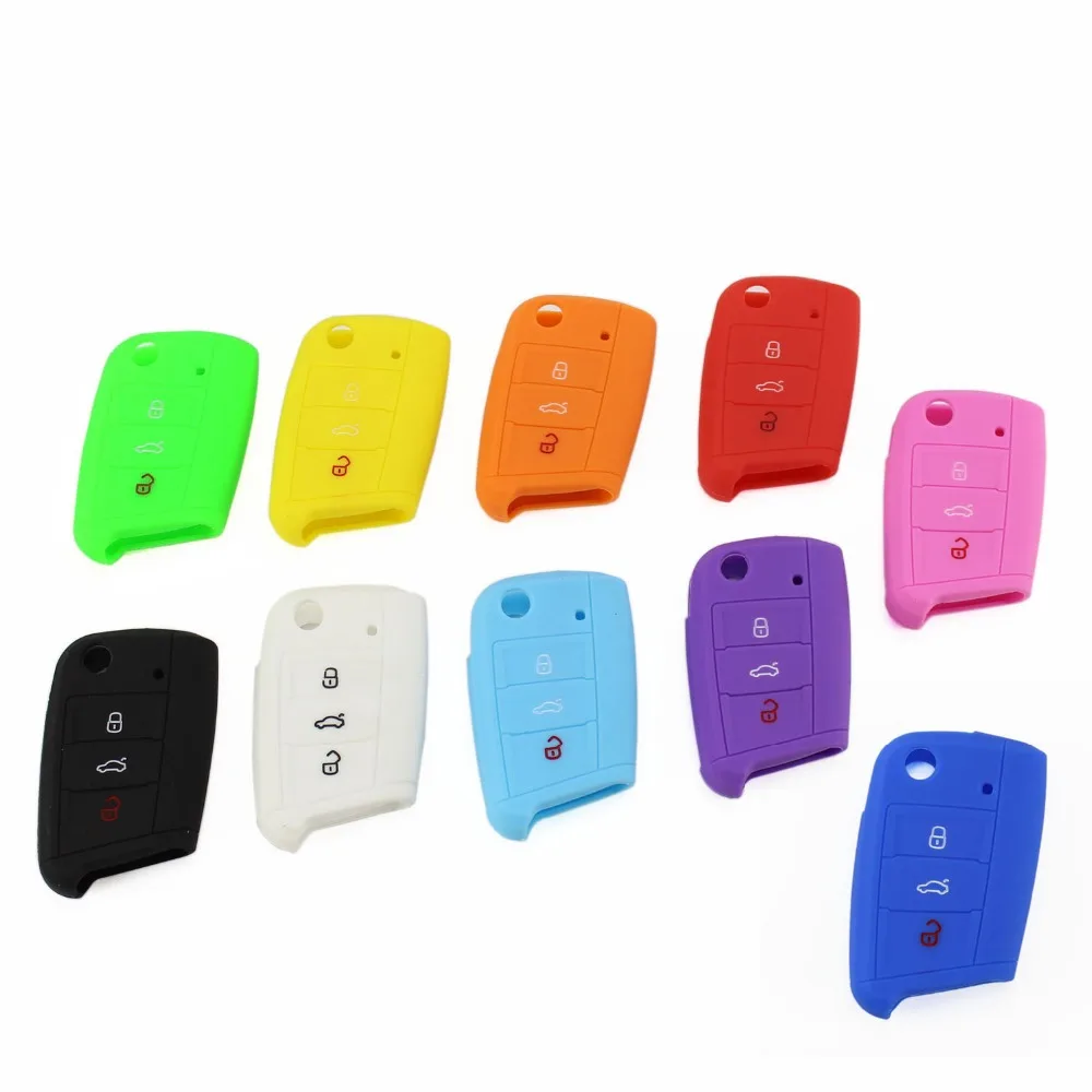 

Silicone 3 Button Keyless Remote Fob Shell Car Key Cover Case for Volkswagen Golf MK7 2013-2014