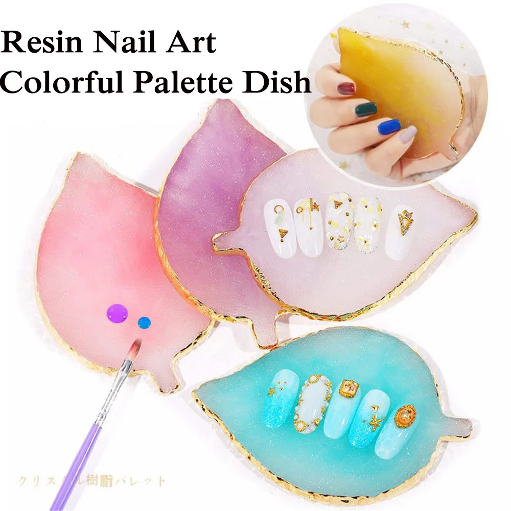 

1PCS Practice Display Nail Palette Board Natural Resin Varnish Color Showing Shelf Manicure Tool Gel Polish Nail Art Pallet Tool