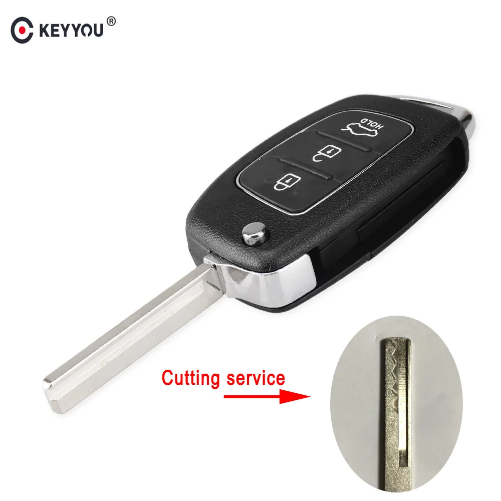 

KEYYOU 3 Buttons Folding Flip Remote Car Key Shell Case For Hyundai Auto Key Blanks Case Fob