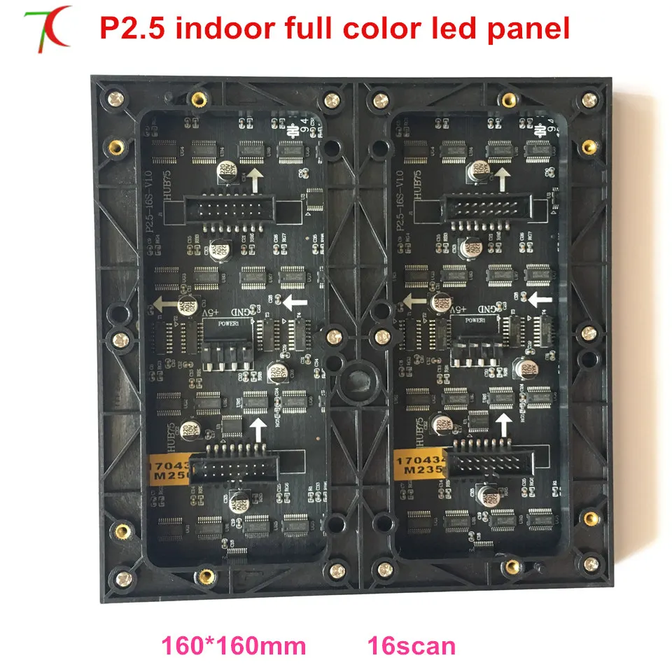 

High brightness P2.5 indoor 16scan full color led board use MBI5124 driving ic,160*160mm ,3500cd