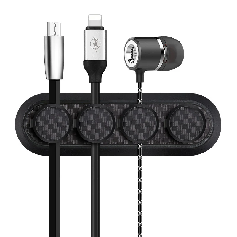 

Carbon Fiber Magnetic Organizer Storage Hub Cable Wire Desktop Storage Rack Power Cord Data Line Hub Holder Clip USB Charger