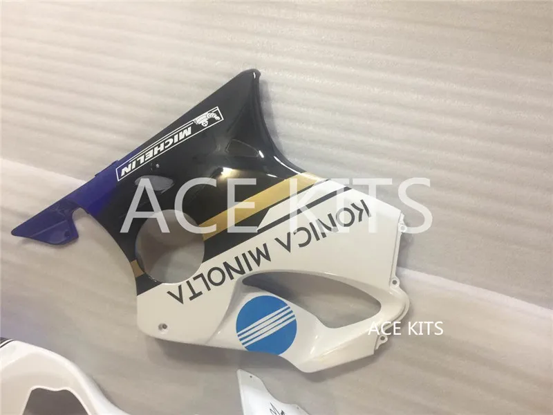 ACE наборы впрыска ABS Обтекатели комплект Подходит для HONDA CBR600F4i 2001 2002 2003 CBR600F4i 01 02 03 белого и синего цвета qq6