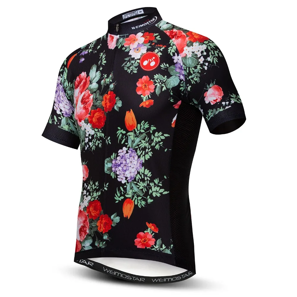 Профессиональные команды летние мужские веломайки MTB Ropa Ciclismo велосипедные Джерси дорожный велосипед мужская Молодежная рубашка Топ черный цветок