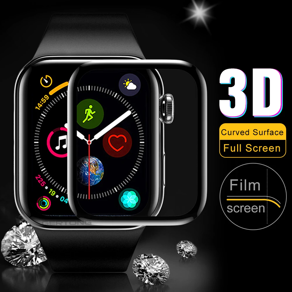 3D изогнутая Защитная пленка для экрана Apple Watch 38 мм 42 мм 40 мм 44 мм закаленная пленка для iwatch 4 3 2 1 не стекло