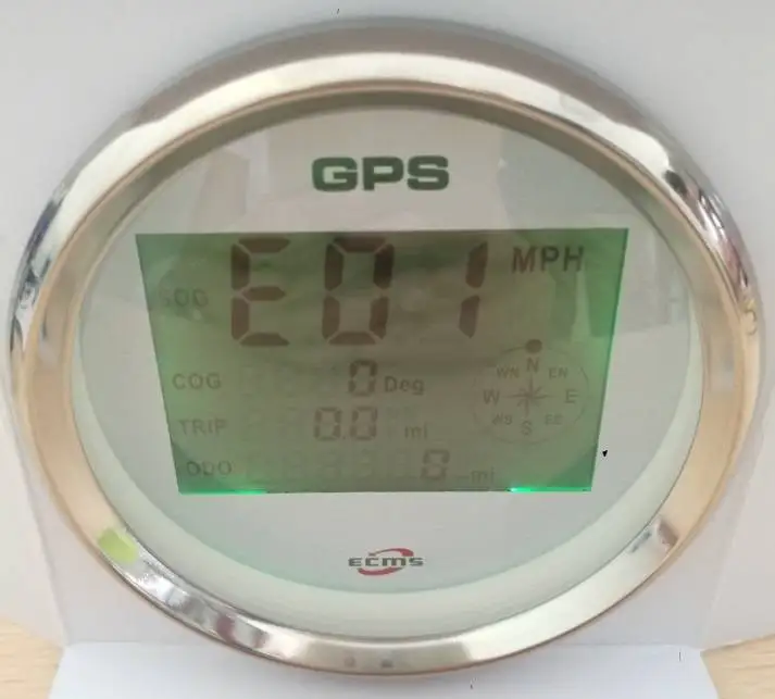 Дизайн морской лодки Автомобильный GPS Спидометр 0-999Knot 9-32 V 85mm 3,35 Inch 316L хром Безель белый циферблат 902-00031