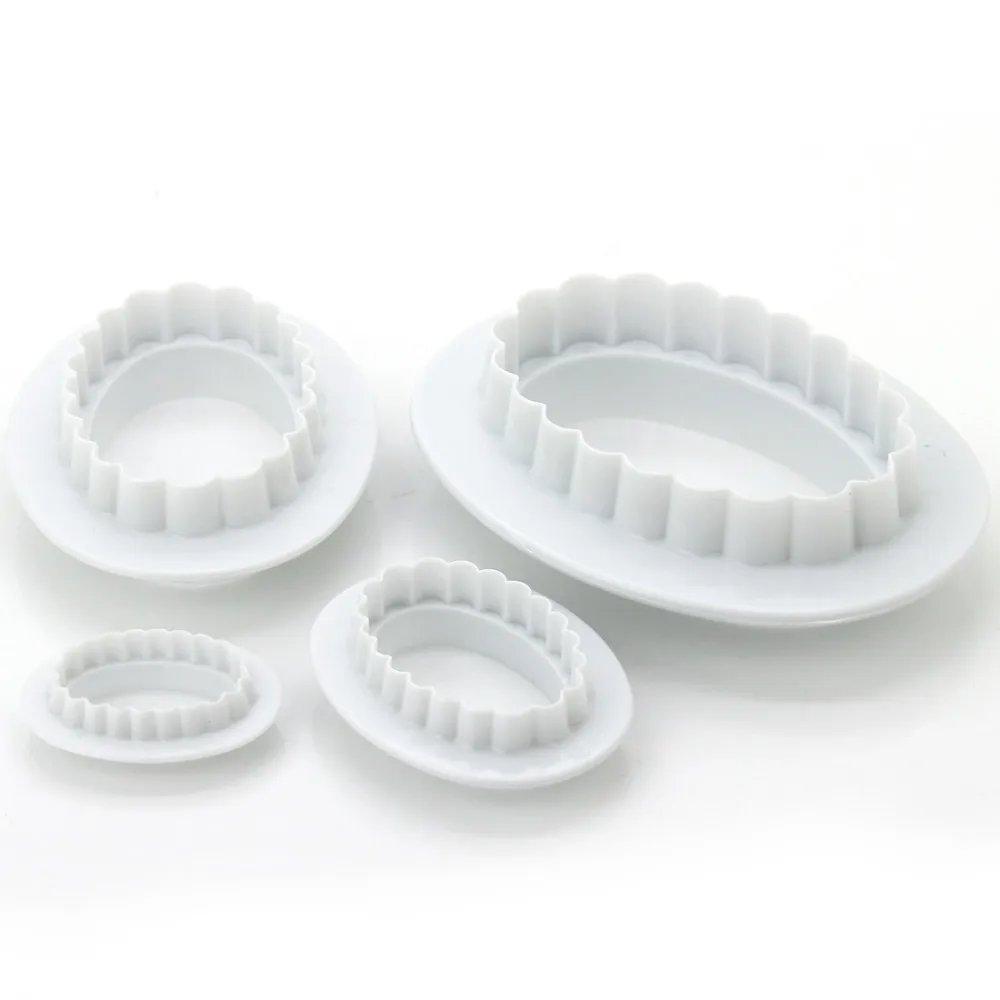 4Pcs/Set Oval Fondant Cake tools Decorating Sugarcraft Baking Cookie