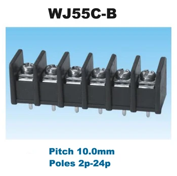 

20pcs Pitch 10.0mm Center Straight Pin 2P 3P 4P 5P 6P 8P Barrier Screw PCB Terminal Block Wire bornier Connectors 55C-B 300V 20A