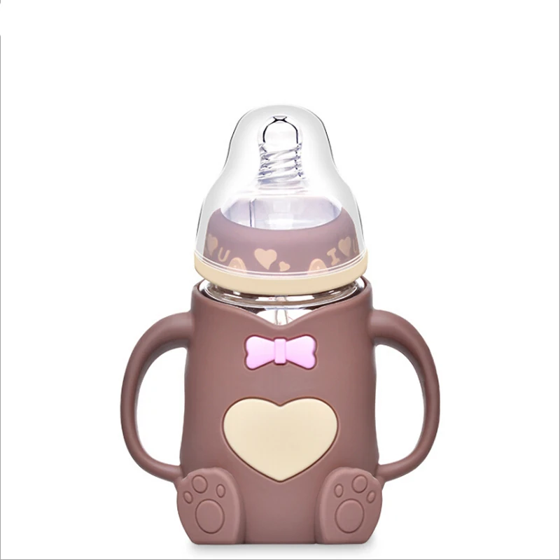 

2019 New Babies Glass Bottle Smash-Proof Anti-Flatulence Newborn Bottle Baby Shatter-Resistant Bottle