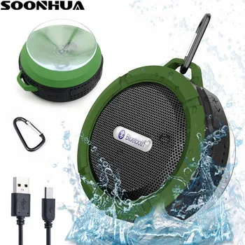 

SOONHUA C6 Outdoor Wireless Bluetooth 4.1 Stereo Portable Speaker Built-in Mic Shock Resistance IPX4 Waterproof Louderspeaker