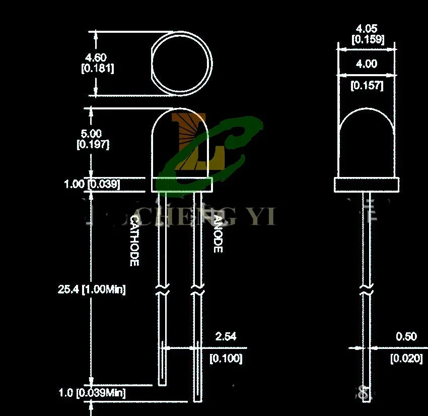 DIP 4 мм led диффузный красный круглый 2 контактный диодный свет 1 8 В 1000 шт. Бесплатная