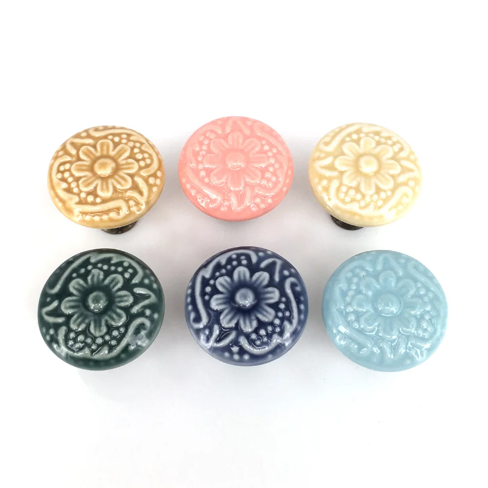 Buy One Piece Cute Ceramic Door Knobs Retro Door Knobs Drawers Cupboard Pulls