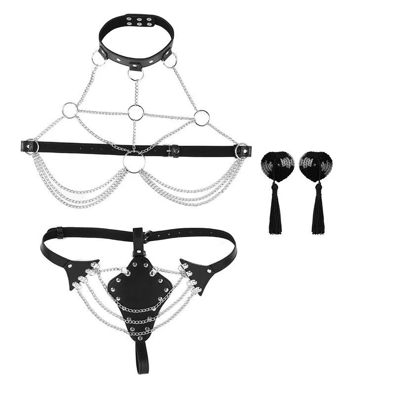 Under Control - Leather & Chains Harness set